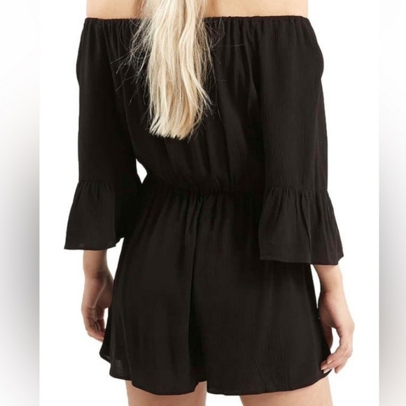 Off-Shoulder Black Romper XL Summer Vacation Cruise Party Spring - Picture 3 of 9